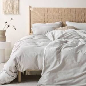 NEZZIE påslakanset enkelsäng Ljusgrå