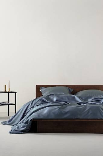 NOELA påslakanset dubbelsäng Gråblå