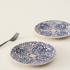 NOMI assiett 2-pack ø 18 cm Blå/vit