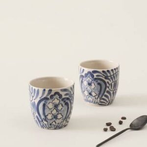 NOMI mugg 2-pack Blå/vit