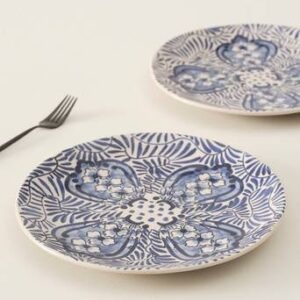 NOMI tallrik 2-pack ø 28 cm Blå/vit