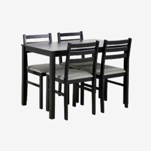 NORDFORM – Alicante rektangulärt matbordsset med bord och 4 stolar, 110x70x74,5 cm – Svart – Matgrupp 4 personer – Från Homeroom