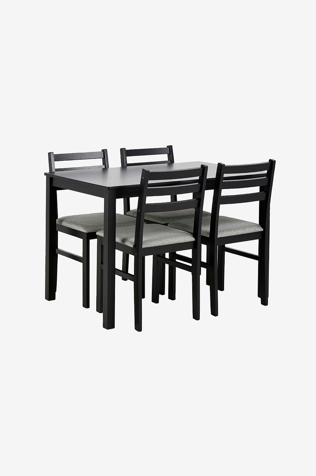 NORDFORM - Alicante rektangulärt matbordsset med bord och 4 stolar, 110x70x74,5 cm - Svart - Matgrupp 4 personer - Från Homeroom