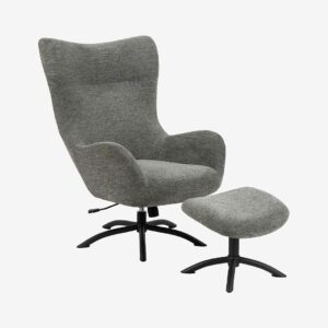 AC Design Furniture – Fåtölj med fotpall Lexus – Grå – Fåtöljer – Från Homeroom