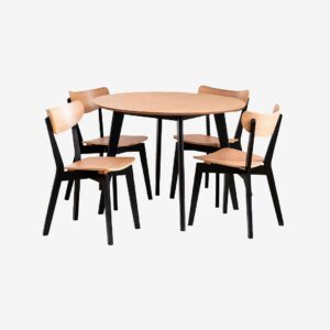 AC Design Furniture – Roxby matbordsset med bord och 4 stolar, 105x105x76 cm – Svart – Matgrupp 4 personer – Från Homeroom