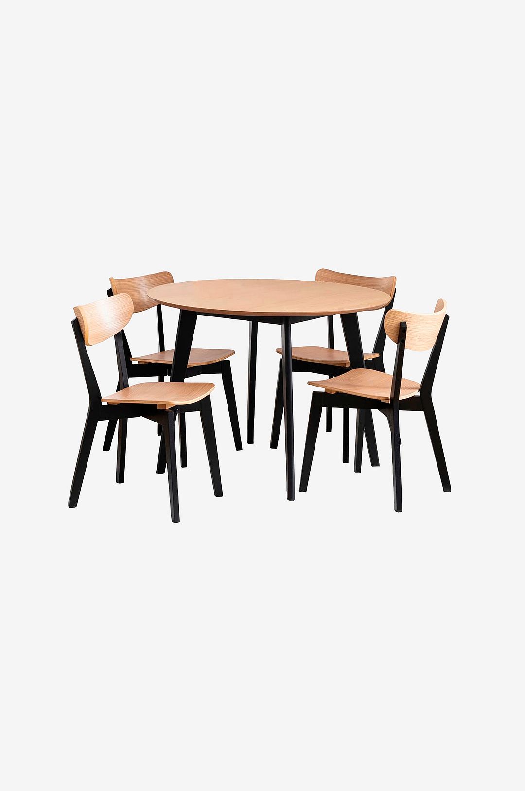 NORDFORM - Roxby matbordsset med bord och 4 stolar, 105x105x76 cm - Svart - Matgrupp 4 personer - Från Homeroom