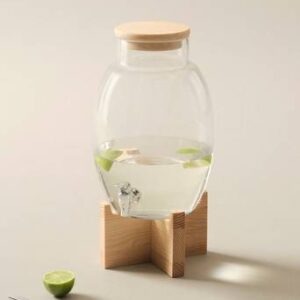 NOVIA glasbehållare med tappkran och ställning Transparent