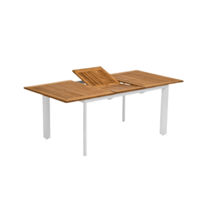 NYDALA bord 96X150/200 cm Vit/Teak