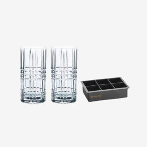 Nachtmann – Longdrink & Set med isbitar Square – Transparent – Drinkglas & shotglas – Från Homeroom