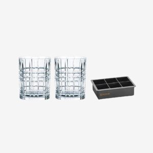 Nachtmann – Set med whisky och isbitar Square – Transparent – Drinkglas & shotglas – Från Homeroom