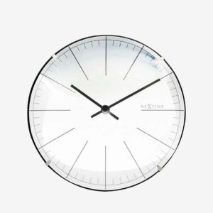 NeXtime – Väggklocka Big Stripe Mini Dome Ø20 cm – Vit – Väggklockor & bordsur – Från Homeroom