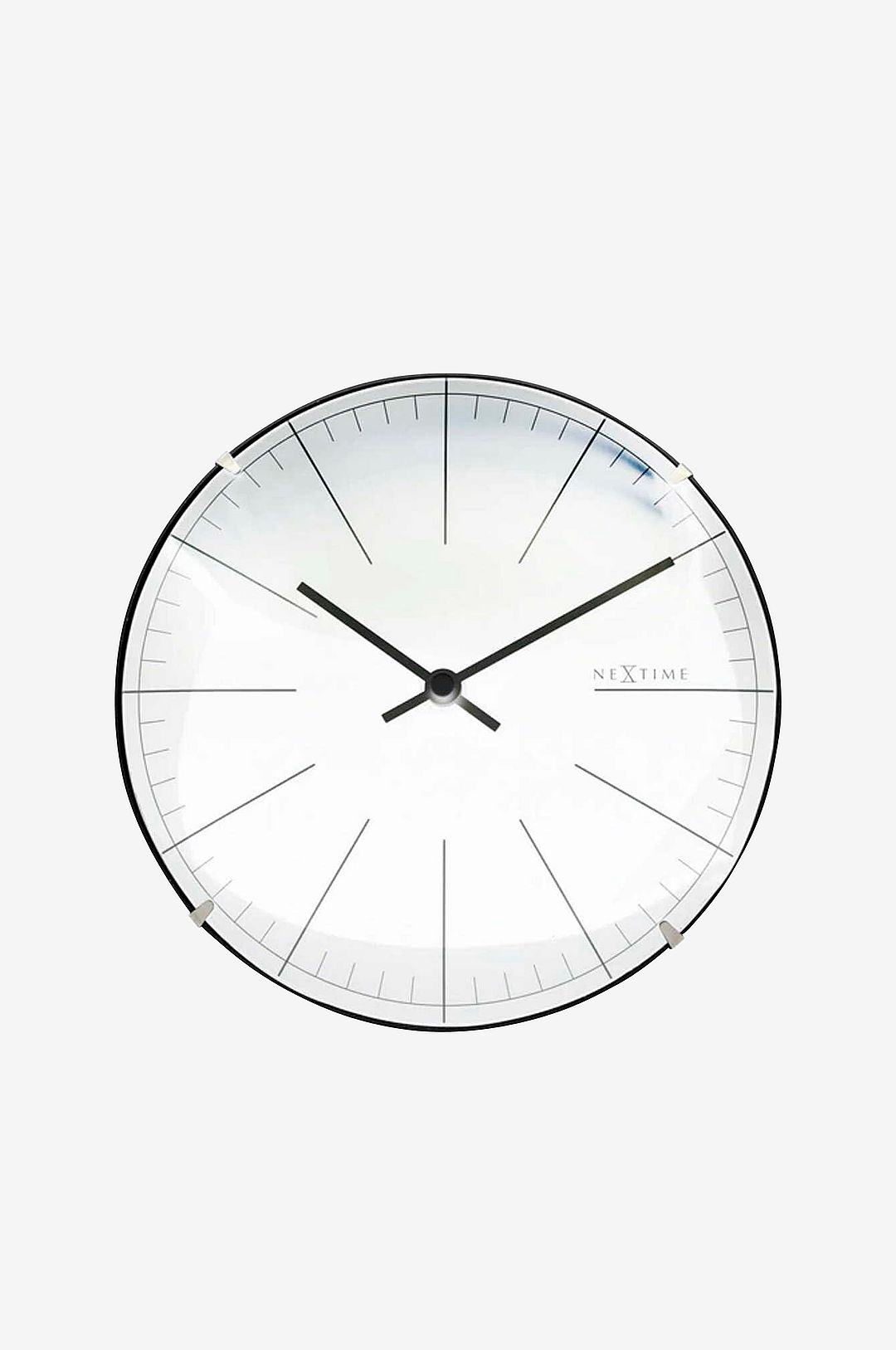 NeXtime - Väggklocka Big Stripe Mini Dome Ø20 cm - Vit - Väggklockor & bordsur - Från Homeroom