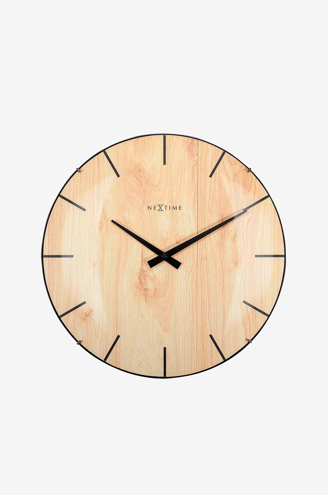 NeXtime - Väggklocka Edge Wood Dome Ø35 cm - Brun - Väggklockor & bordsur - Från Homeroom
