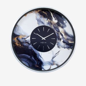 NeXtime – Väggklocka Marble Duo 48 cm – Vit – Väggklockor & bordsur – Från Homeroom