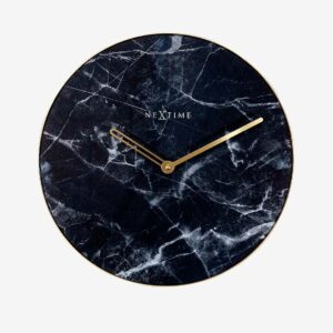 NeXtime – Väggklocka Marble Ø40 cm – Svart – Väggklockor & bordsur – Från Homeroom