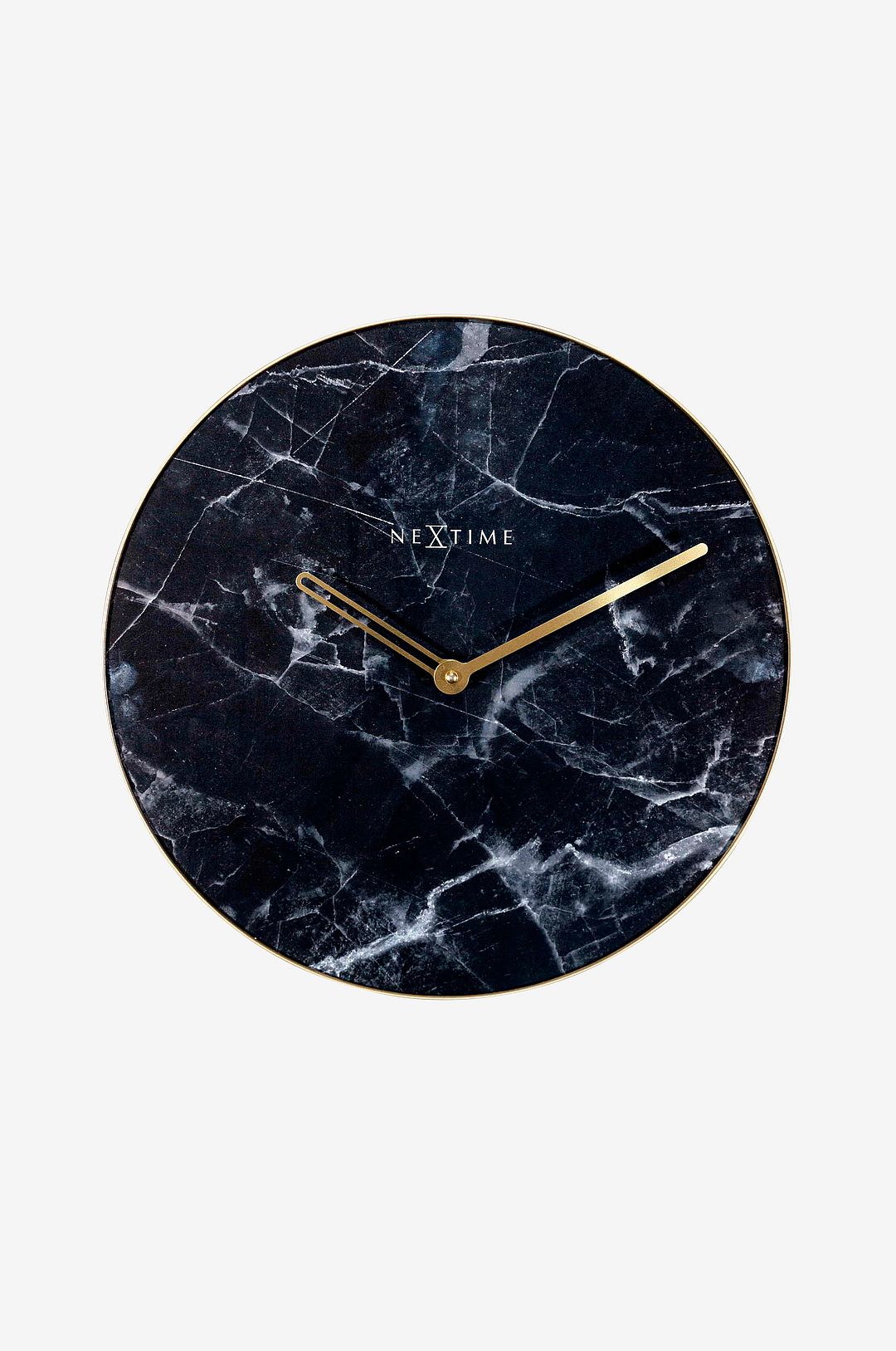 NeXtime - Väggklocka Marble Ø40 cm - Svart - Väggklockor & bordsur - Från Homeroom