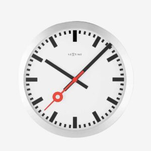 NeXtime – Väggklocka Station Stripe Ø35 cm – Vit – Väggklockor & bordsur – Från Homeroom