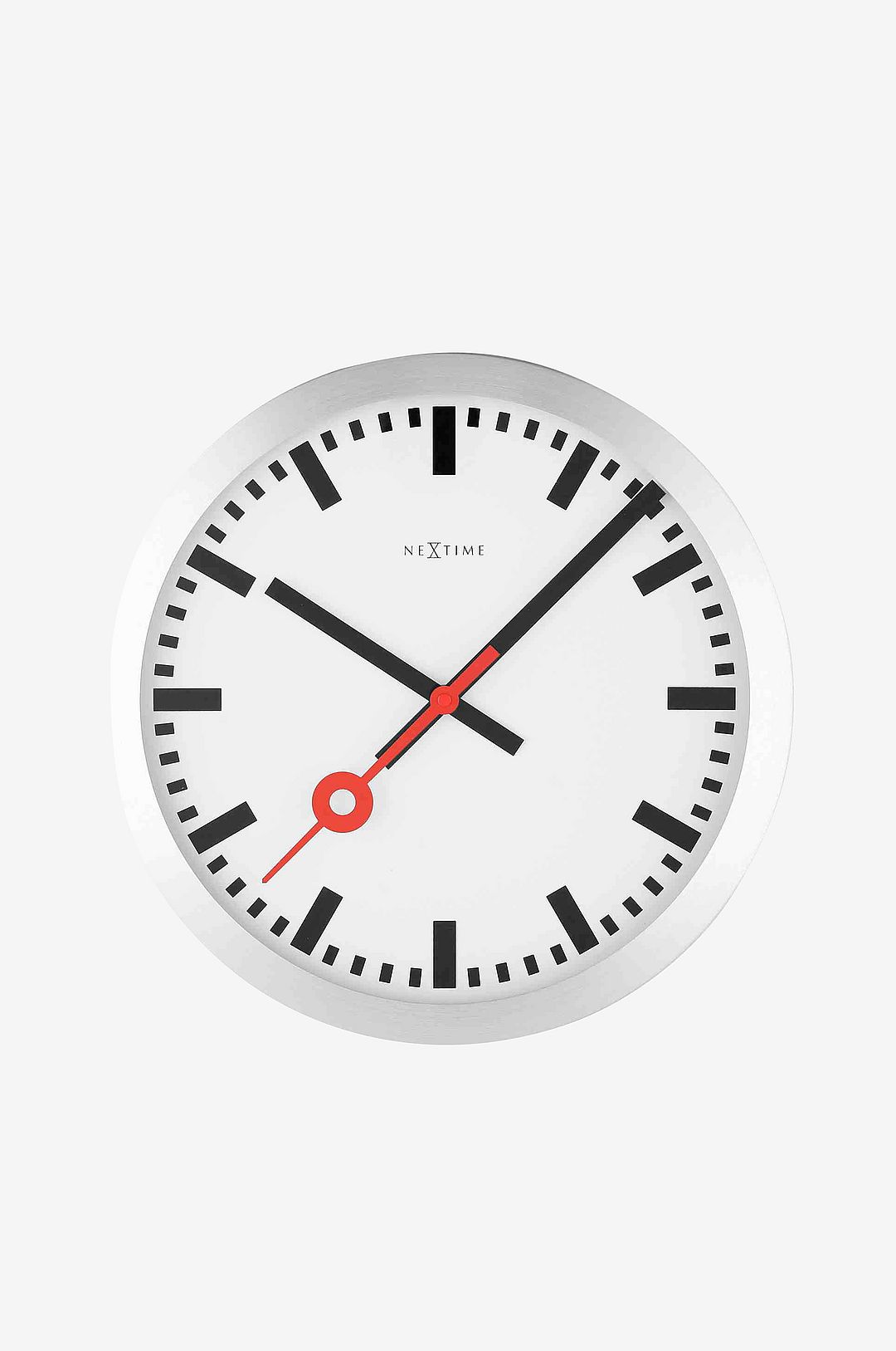 NeXtime - Väggklocka Station Stripe Ø35 cm - Vit - Väggklockor & bordsur - Från Homeroom