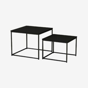 Nordic Furniture Group – Sidobord set Duett, fyrkantig ask – Svart – Småbord – Från Homeroom