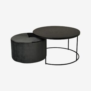 Nordic Furniture Group – Soffbord & Puff Pisa, set om 2 – Svart – Soffbord – Från Homeroom