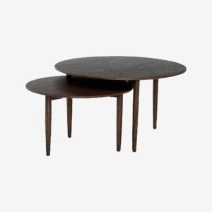 Nordic Furniture Group – Soffbord set Kalmar, Ø90/Ø70 – Brun – Soffbord – Från Homeroom