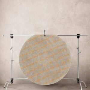 ODESSA bomullsmatta ø 120 cm Beige/gul/blå