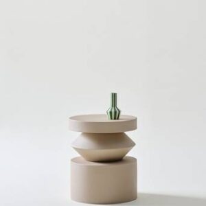 OMARA sidobord ø 34,5 cm Beige