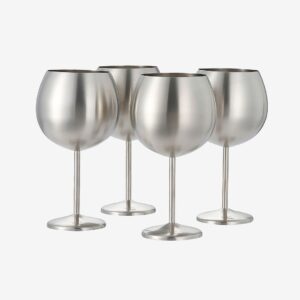Oak & Steel – Gin-glas matt 4-pack – Silver – Drinkglas & shotglas – Från Homeroom