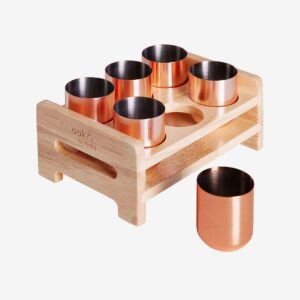 Oak & Steel – Shotglas med trätråg 6-pack – Rosa – Drinkglas & shotglas – Från Homeroom