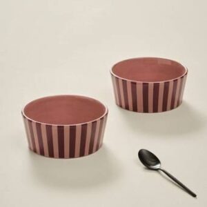 PALOMA skål 2-pack ø 13,5 cm Rosa/röd