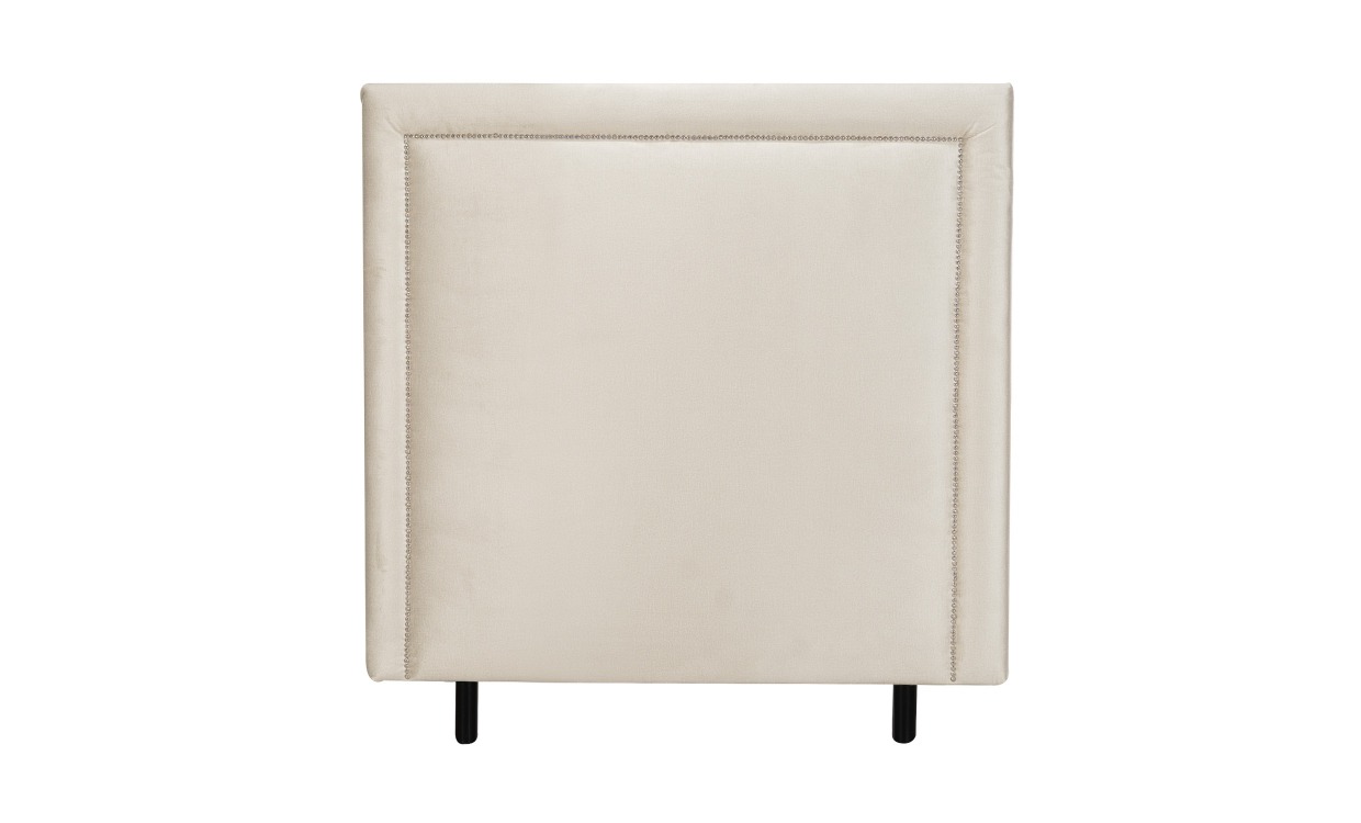 PERLA Sänggavel 120 Sammet Beige