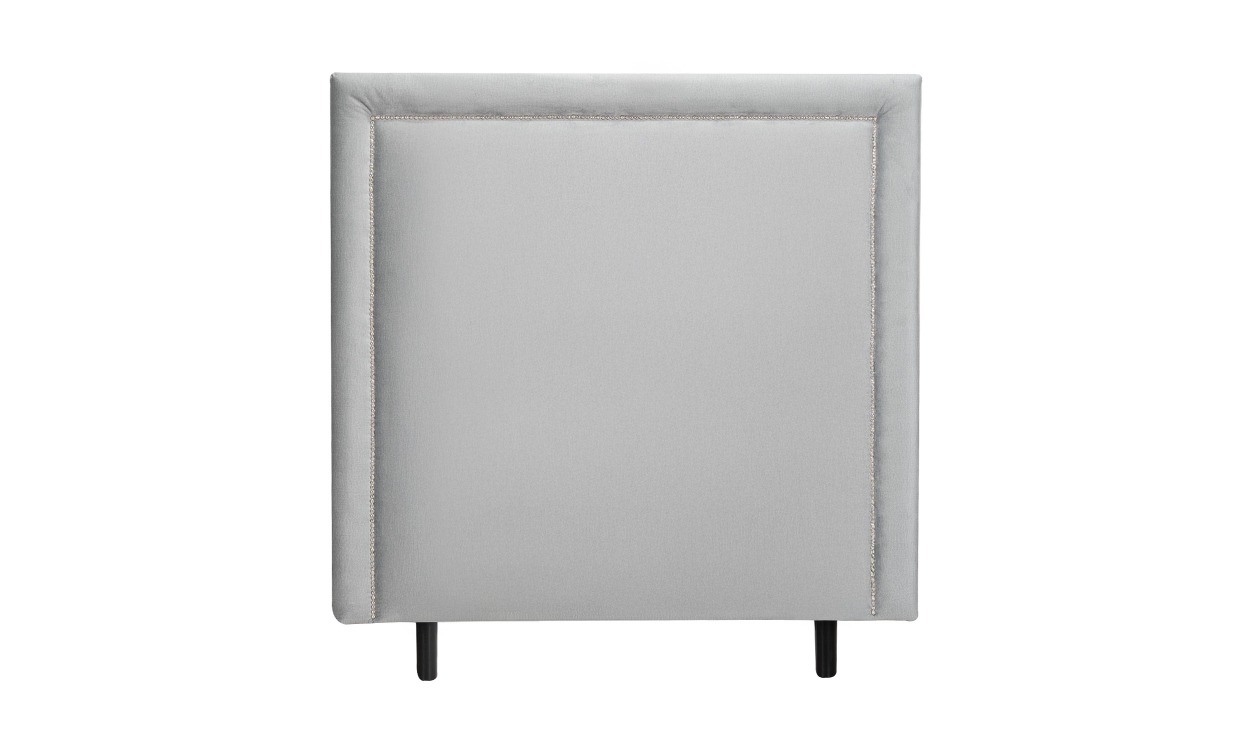 PERLA Sänggavel 120 Sammet Ljusgrå