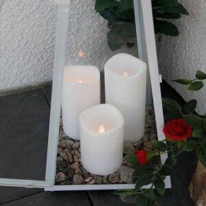 PETE blockljus LED höjd 11,5 cm Vit