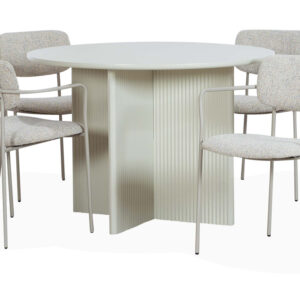 PIM/ZACK Matgrupp 4 Stolar Greige/Vit