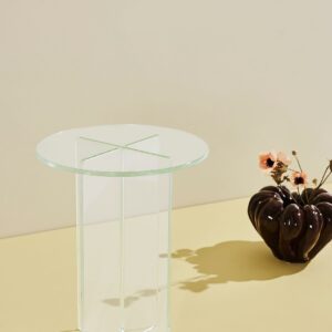 Pastill – Iris sidobord i glas ⌀ 35 cm – Transparent – Småbord – Från Homeroom
