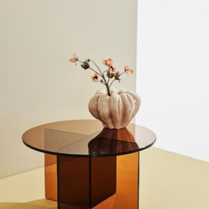 Pastill – Iris soffbord i glas ⌀ 60 cm – Brun – Soffbord – Från Homeroom