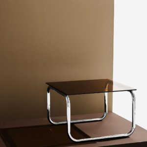 Pastill – Lulu soffbord i glas och krom 60×60 cm – Brun – Soffbord – Från Homeroom
