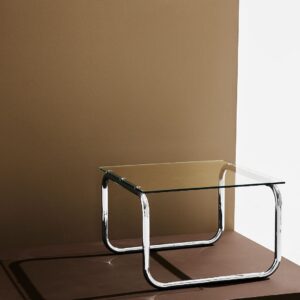 Pastill – Lulu soffbord i glas och krom 60×60 cm – Silver – Soffbord – Från Homeroom