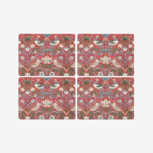 Pimpernel – Bordsunderlägg Morris & Co Strawberry Thief Red 4-pack – Flerfärgad – Löpare & tabletter – Från Homeroom