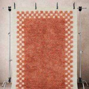RAVA ullmatta 200×300 cm Orange/Naturvit