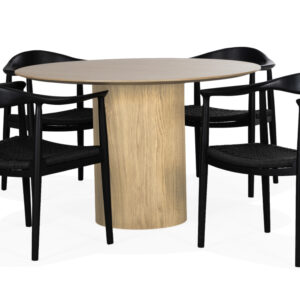 RIBERA/MEDVIK Matgrupp 4 Stolar Natur/Svart