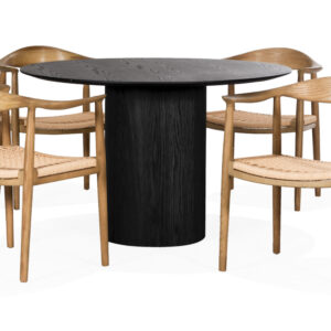 RIBERA/MEDVIK Matgrupp 4 Stolar Svart/Ask