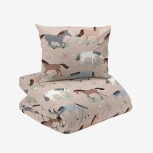 Redlunds – Hästar 2-d bädd – Beige – Påslakanset – Från Homeroom