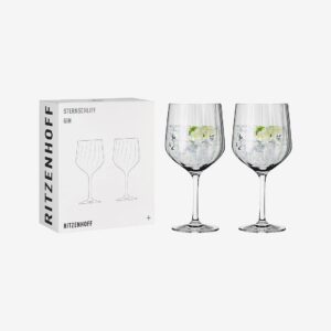 Ritzenhoff – Gin & Tonicglas på fot Sternschliff 2-pack – Transparent – Drinkglas & shotglas – Från Homeroom