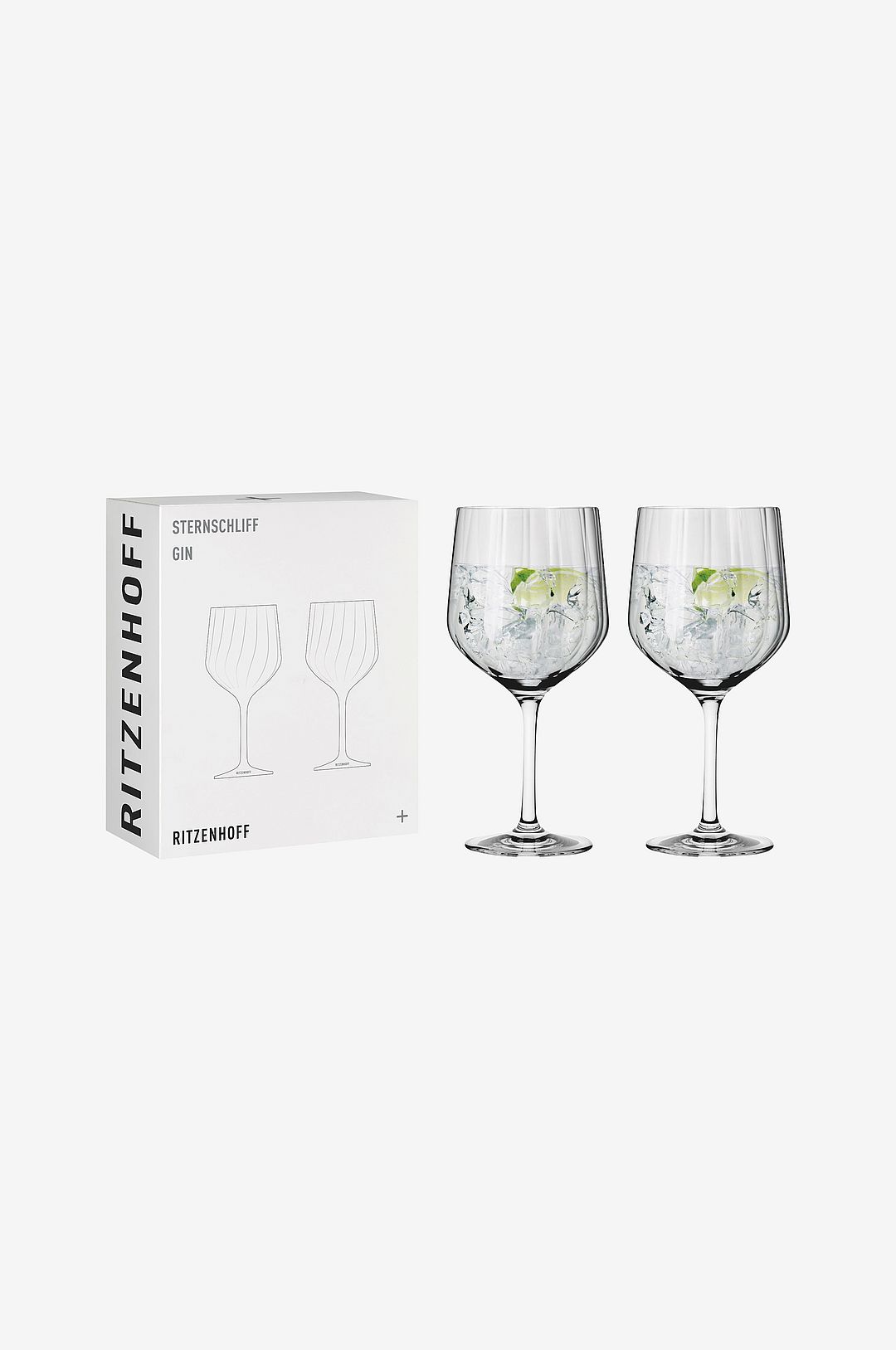 Ritzenhoff – Gin & Tonicglas på fot Sternschliff 2-pack – Transparent – Drinkglas & shotglas – Från Homeroom