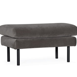 SANDHAMN Fotpall Velvet Mörkgrå