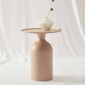 SARGANS sidobord ø 46 cm Beige