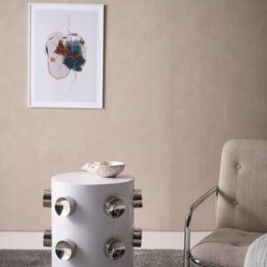 SATURNUS sidobord ø 41 cm Vit/stål