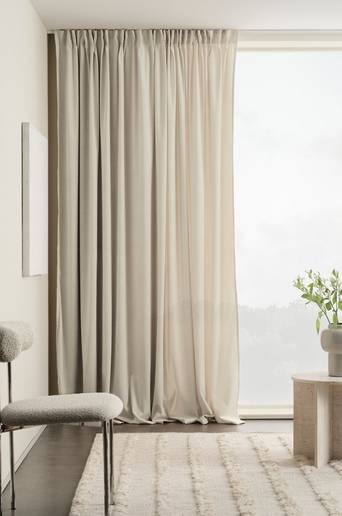 SAVANNAH multifunktionsgardin 1 längd – extra bred Ljus varmgrå