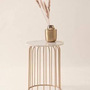 SEABROOK sidobord ø 40 cm Vit